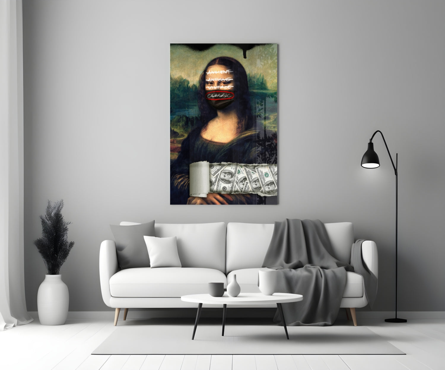 Modern Mona Lisa Glass Wall Art || Designer Collection Insigneart USA