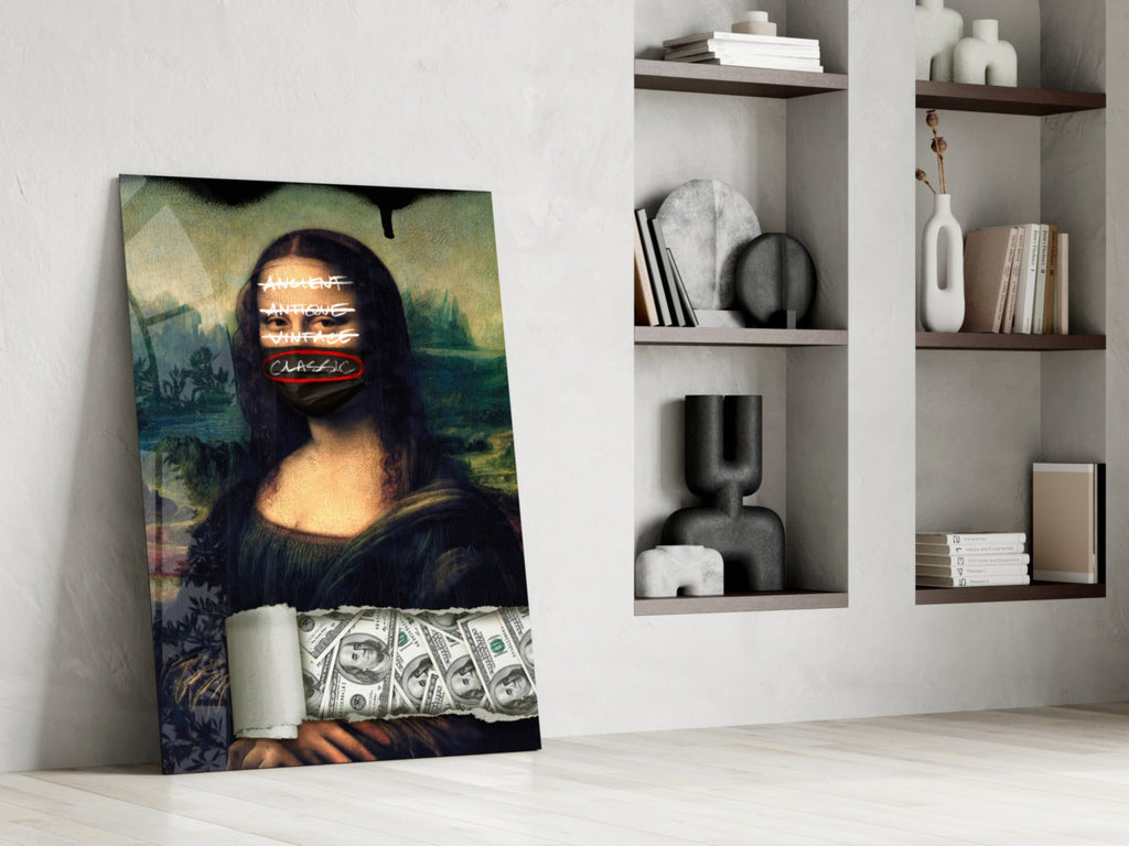 Modern Mona Lisa Glass Wall Art || Designer Collection Insigneart USA