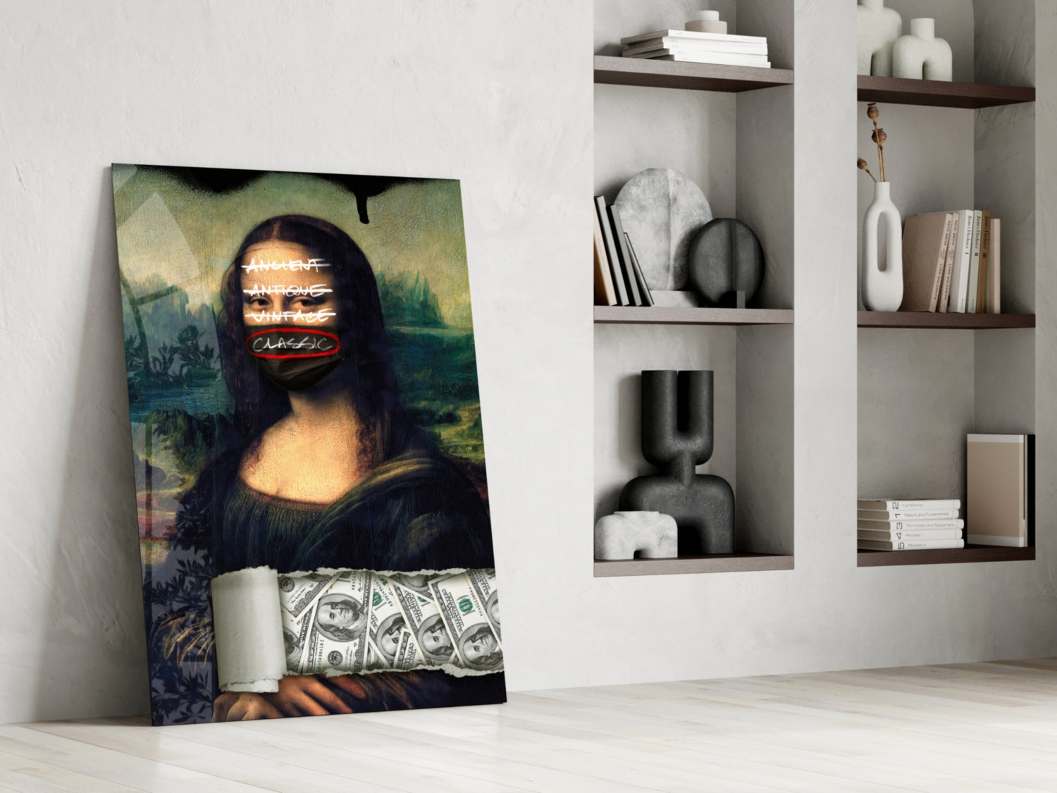 Modern Mona Lisa Glass Wall Art || Designer Collection Insigneart USA