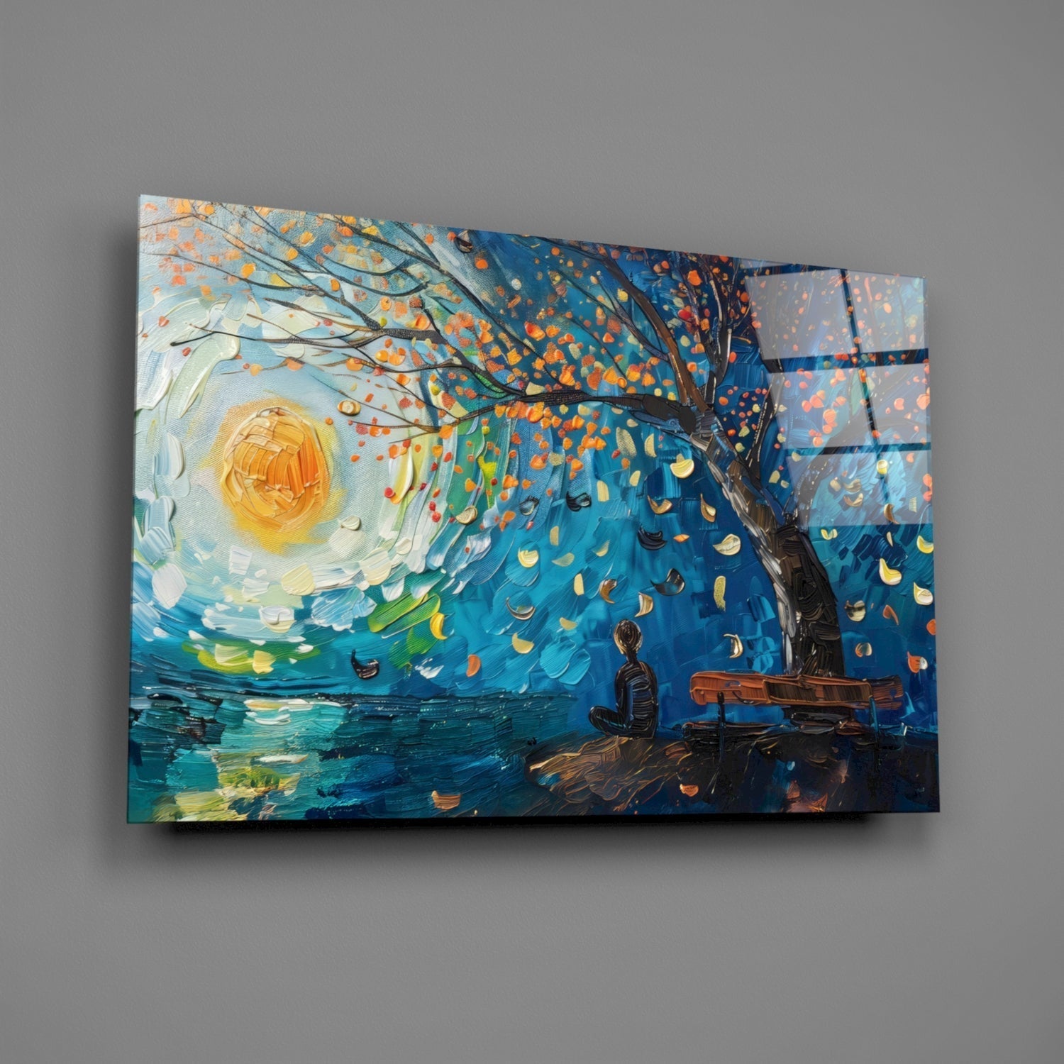 Solitude and Peace Glass Wall Art || Designer Collection Insigneart USA