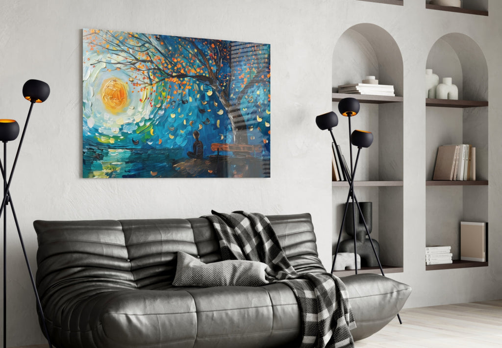Solitude and Peace Glass Wall Art || Designer Collection Insigneart USA