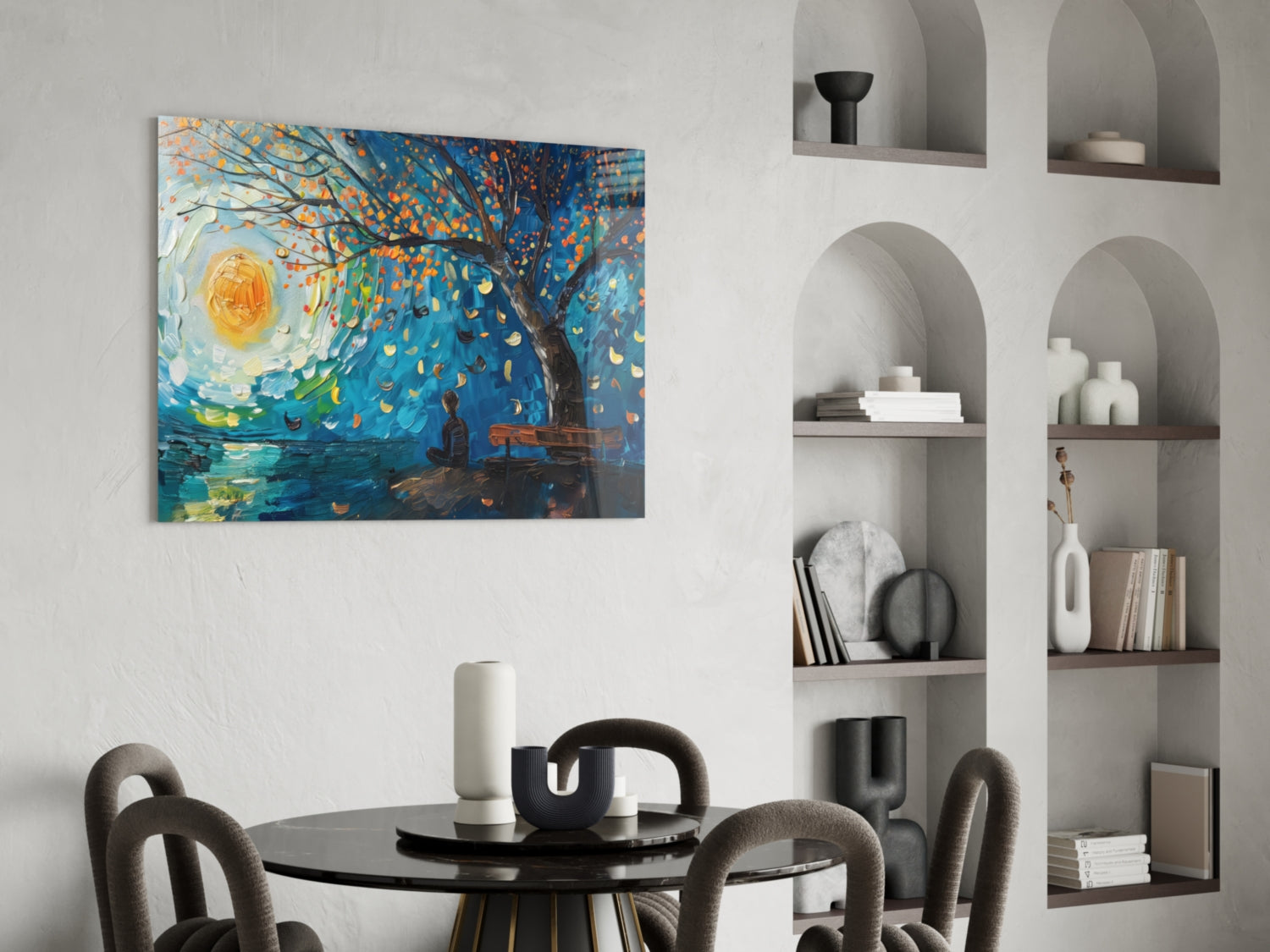 Solitude and Peace Glass Wall Art || Designer Collection Insigneart USA