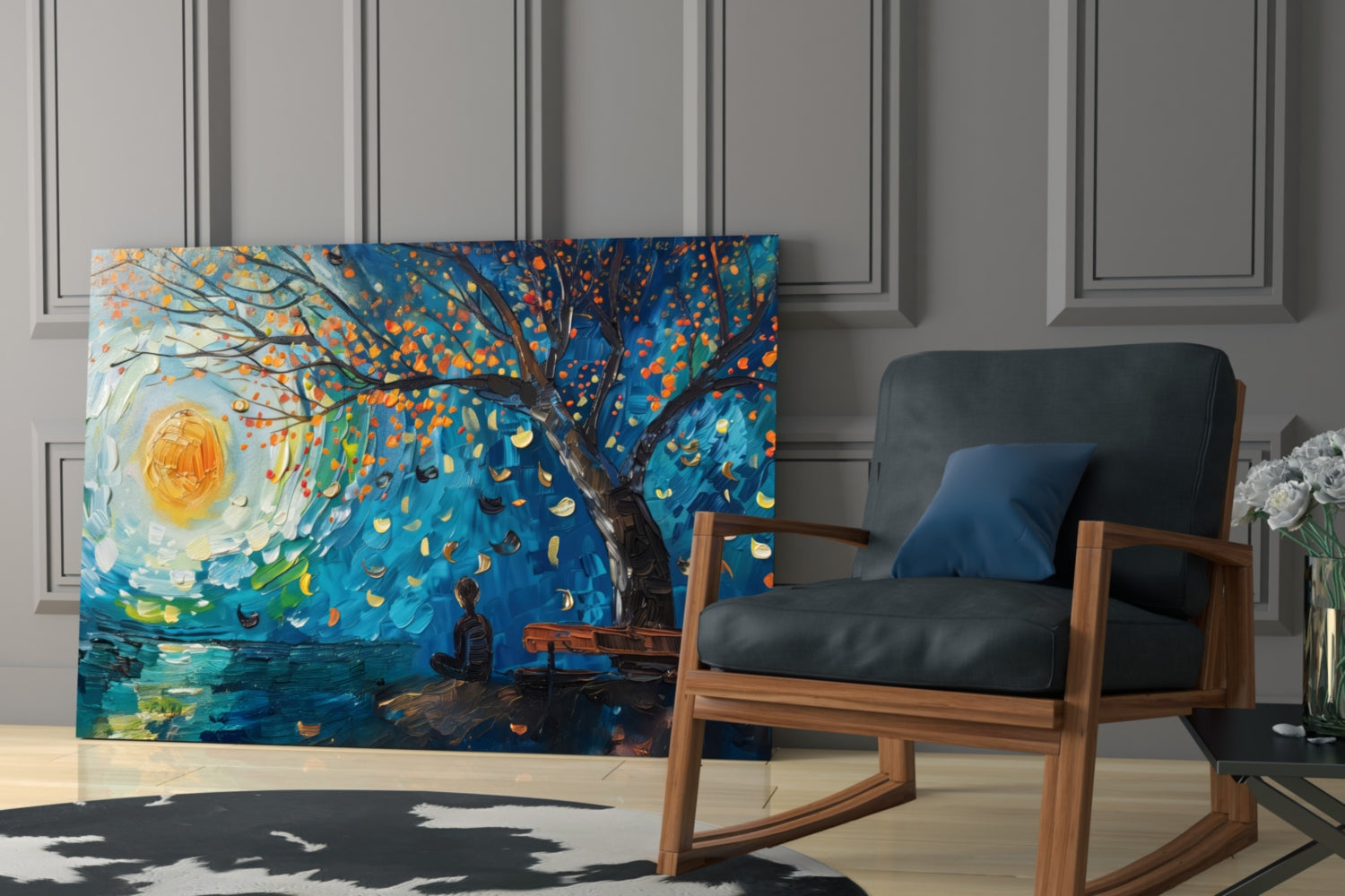 Solitude and Peace Glass Wall Art || Designer Collection Insigneart USA