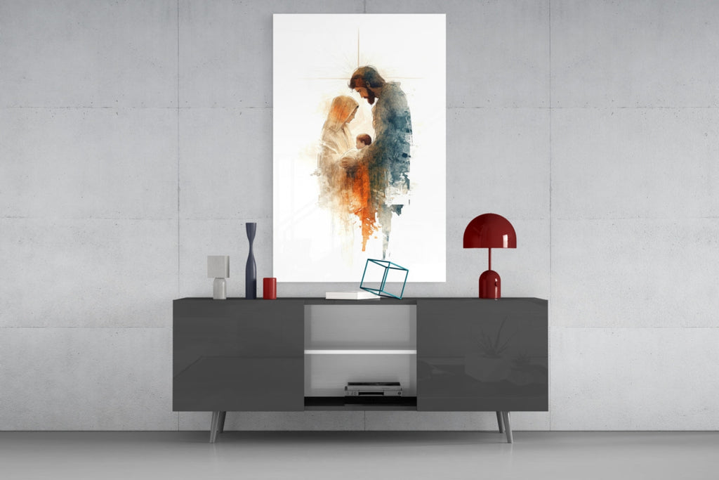Holy Family Glass Wall Art || Designer Collection Insigneart USA