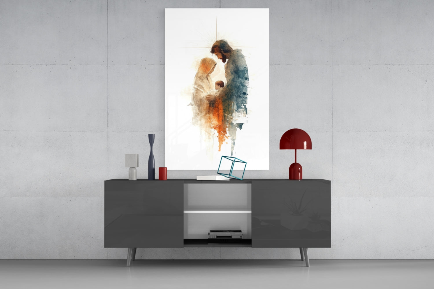 Holy Family Glass Wall Art || Designer Collection Insigneart USA