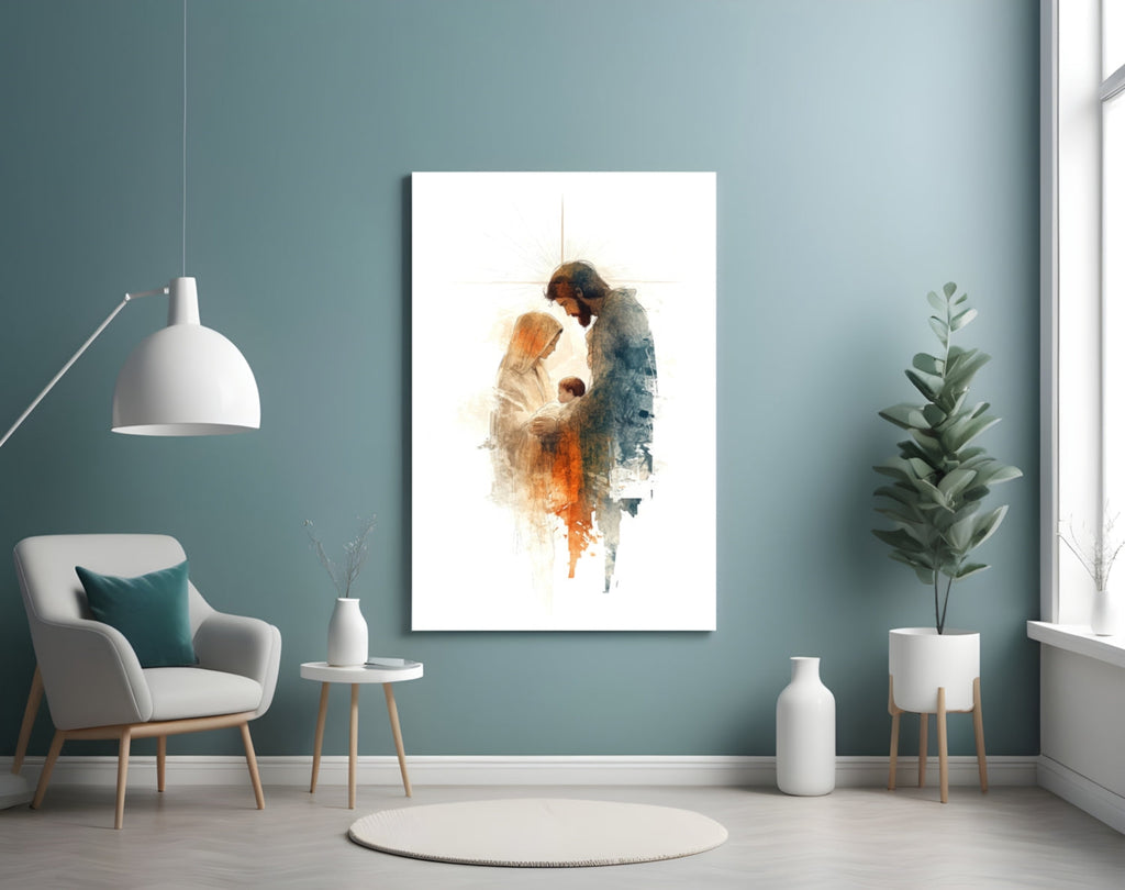 Holy Family Glass Wall Art || Designer Collection Insigneart USA