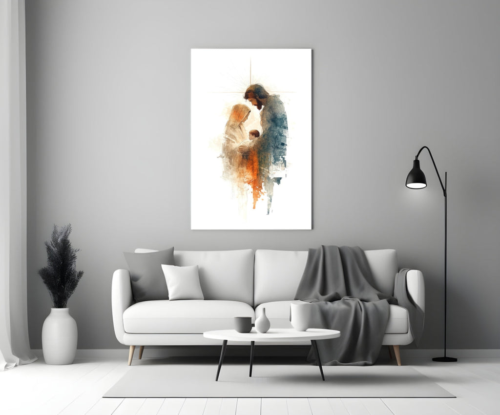 Holy Family Glass Wall Art || Designer Collection Insigneart USA