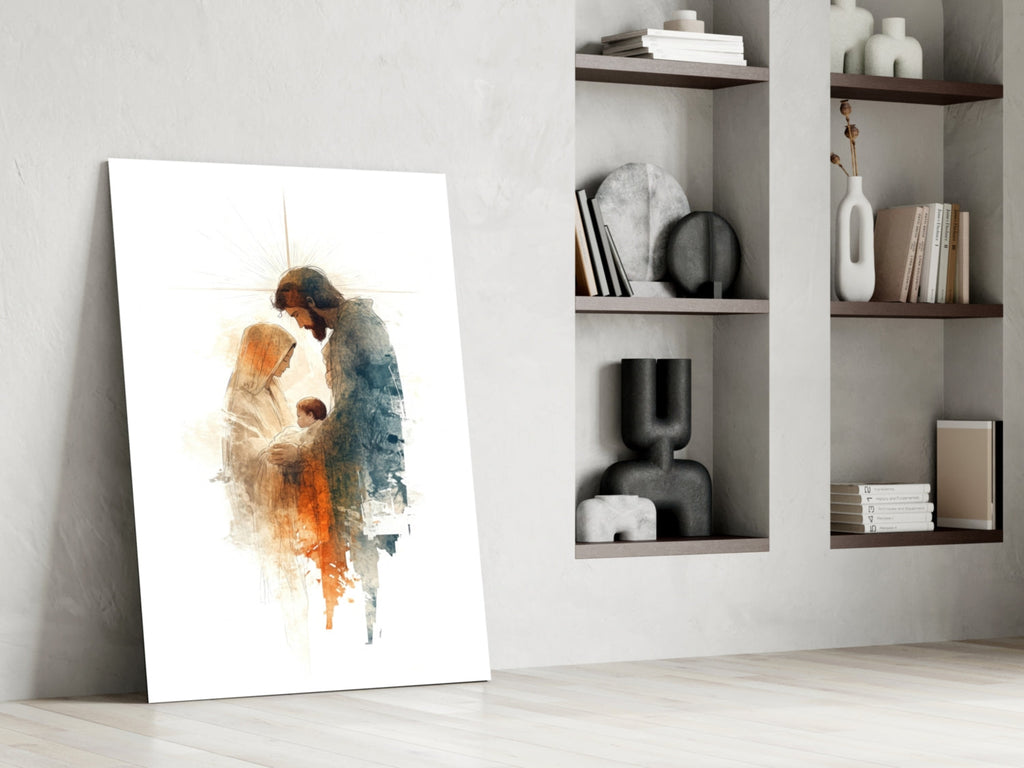 Holy Family Glass Wall Art || Designer Collection Insigneart USA