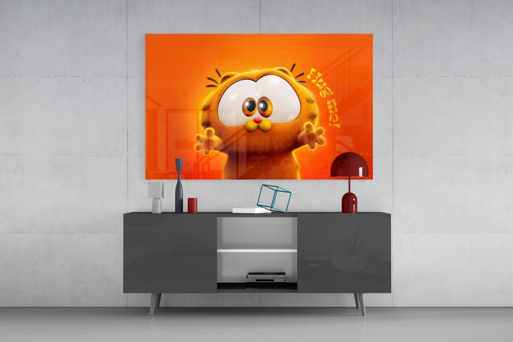 Cute Garfield Glass Wall Art || Designer Collection Insigneart USA