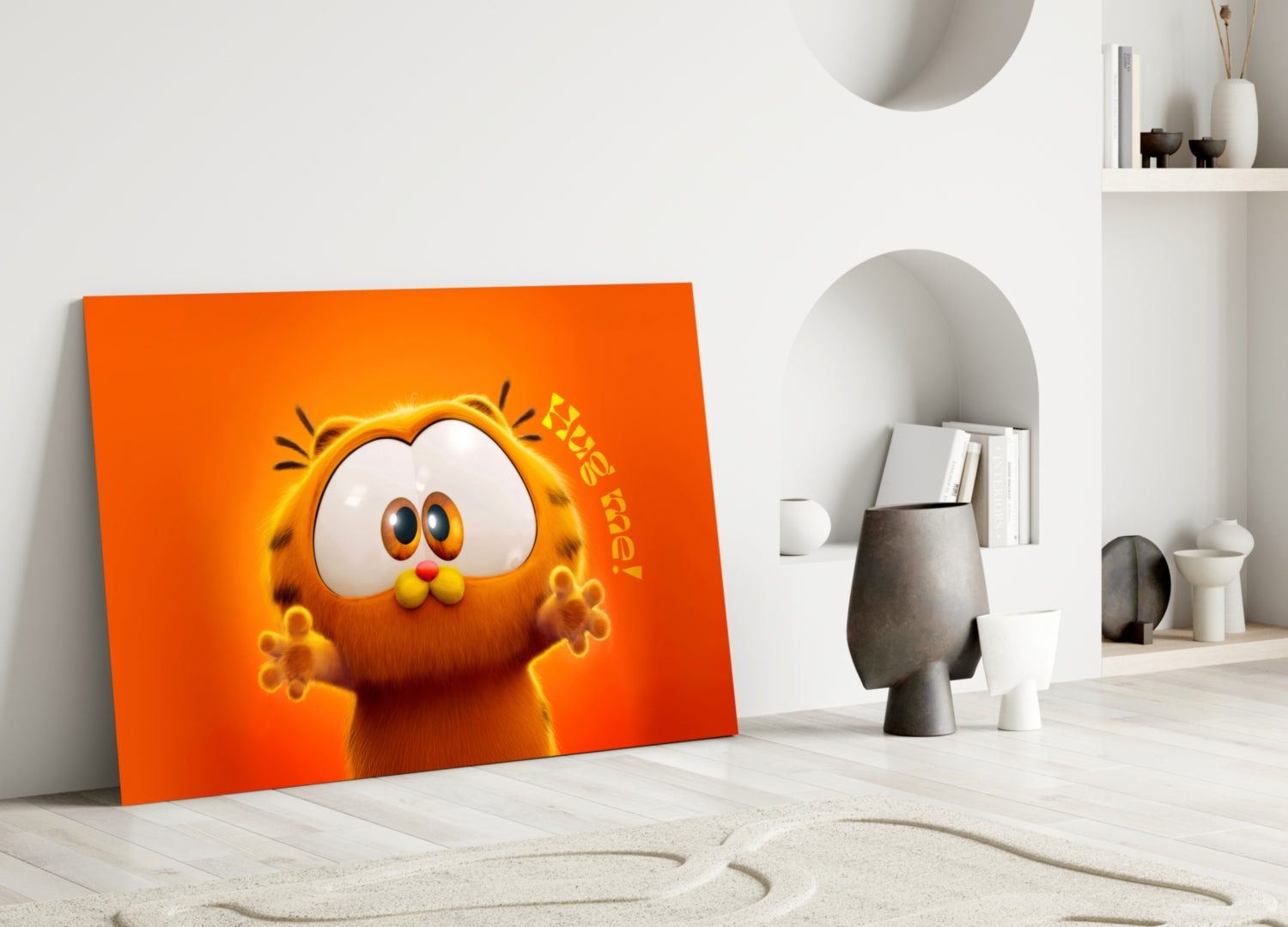 Cute Garfield Glass Wall Art || Designer Collection Insigneart USA
