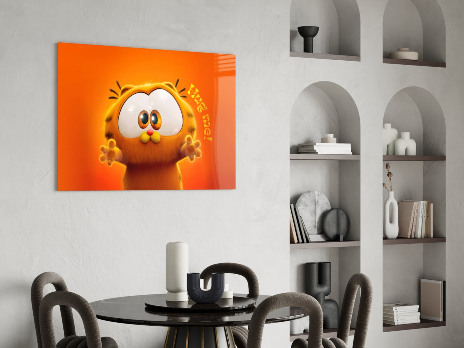 Cute Garfield Glass Wall Art || Designer Collection Insigneart USA