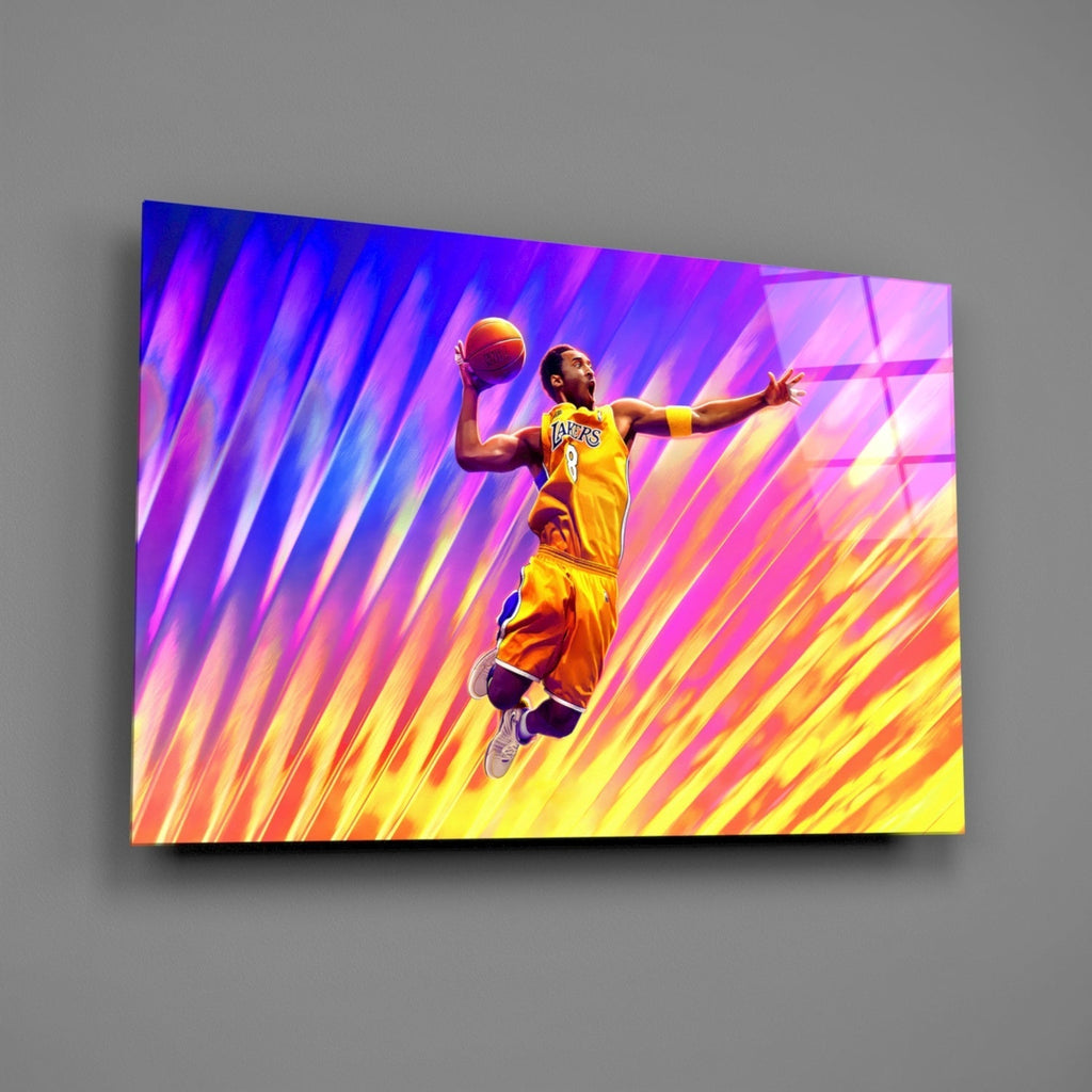 Kobe Bryant: Flight of Colors Glass Wall Art || Designer Collection Insigneart USA