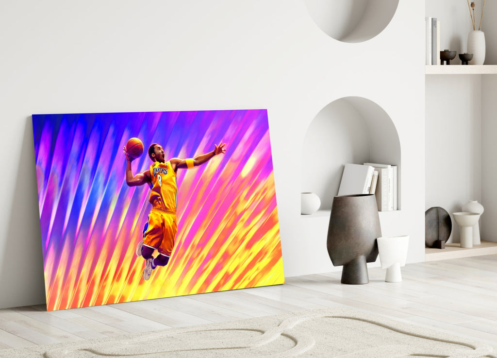 Kobe Bryant: Flight of Colors Glass Wall Art || Designer Collection Insigneart USA