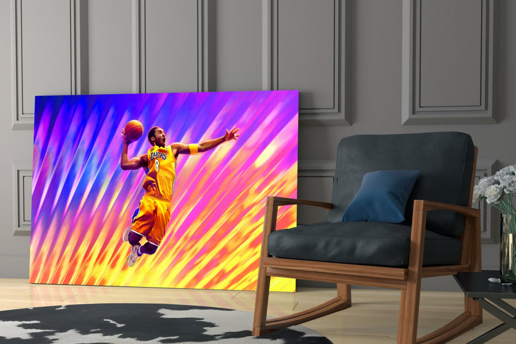 Kobe Bryant: Flight of Colors Glass Wall Art || Designer Collection Insigneart USA