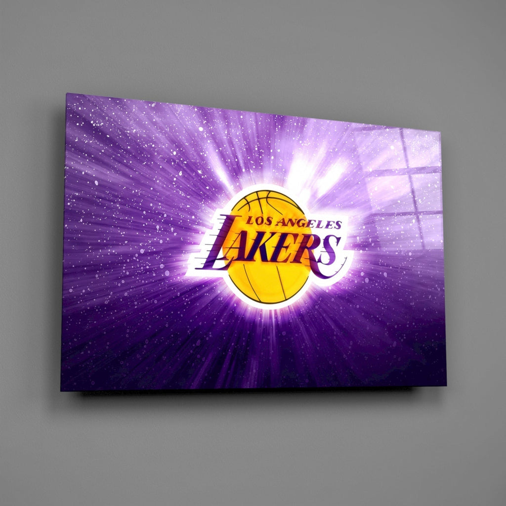 Los Angeles Lakers: Purple Flash  Glass Wall Art || Designer Collection Insigneart USA