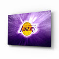 Los Angeles Lakers: Purple Flash  Glass Wall Art || Designer Collection Insigneart USA