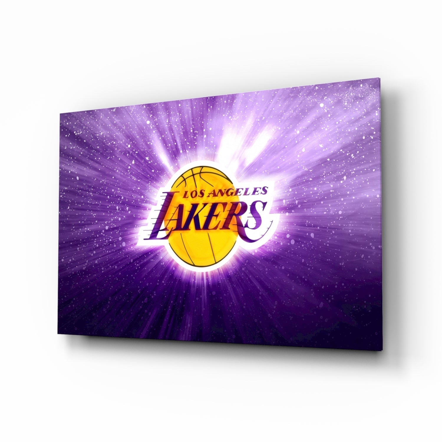 Los Angeles Lakers: Purple Flash  Glass Wall Art || Designer Collection Insigneart USA