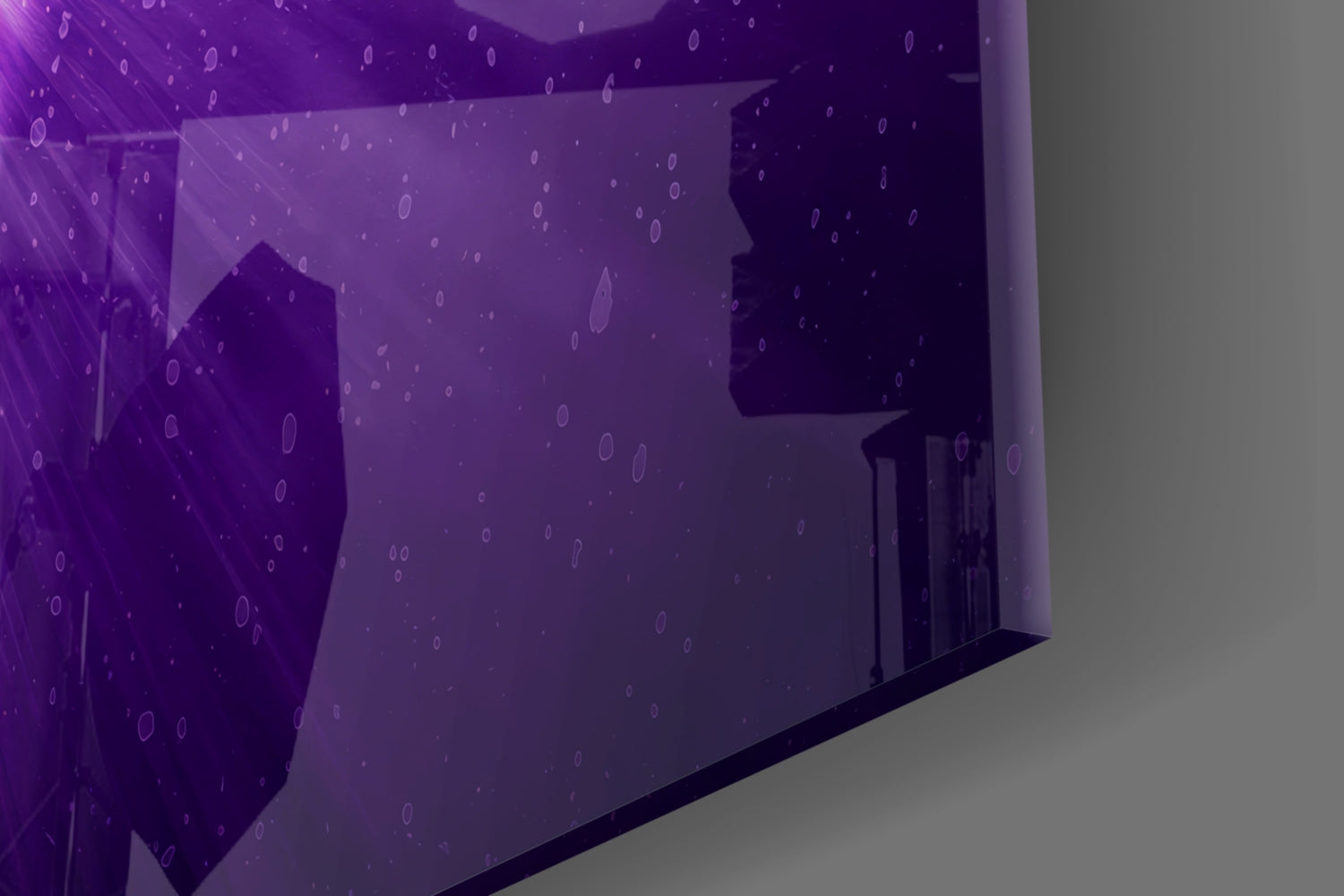 Los Angeles Lakers: Purple Flash  Glass Wall Art || Designer Collection Insigneart USA