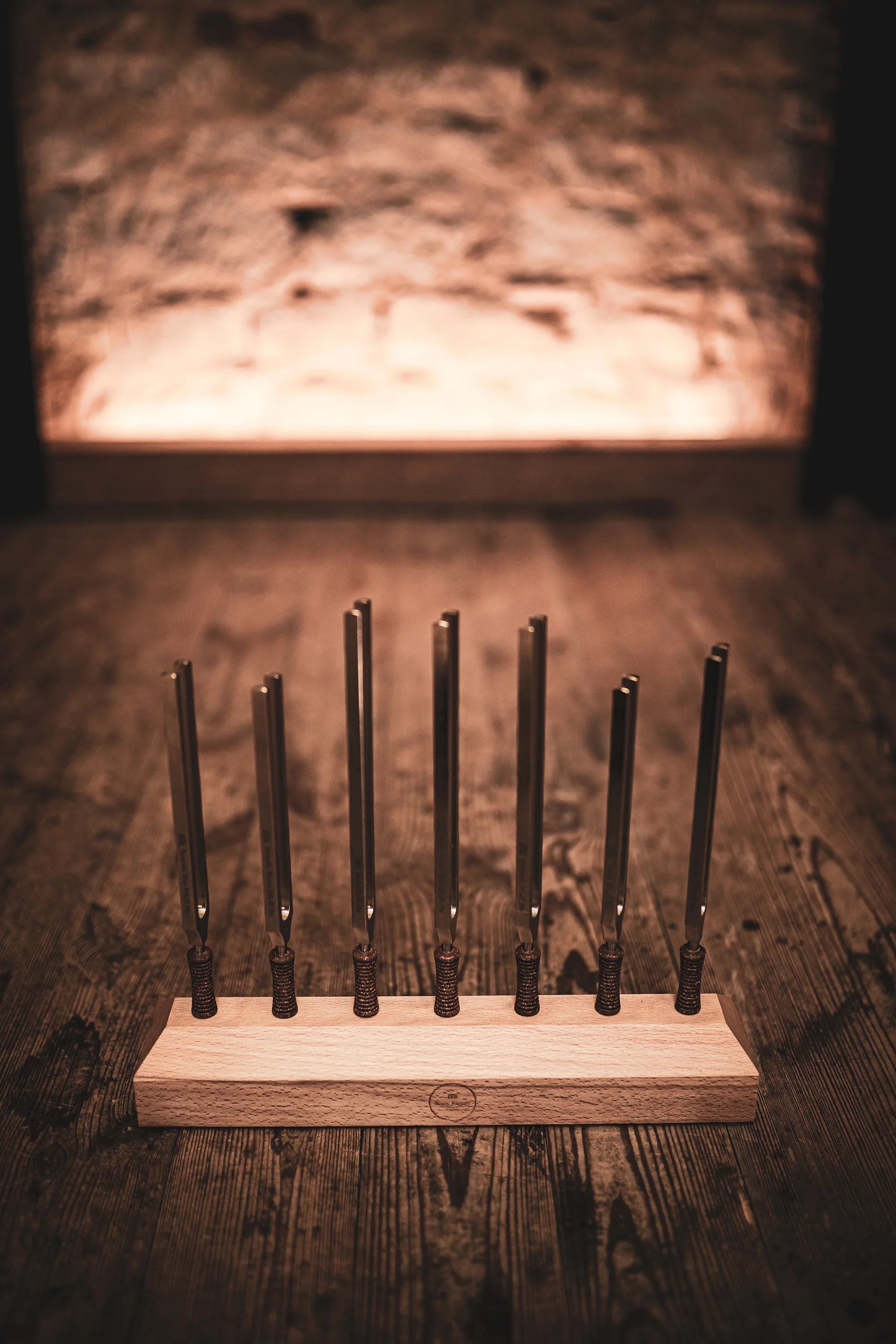 7-Piece Planetary Tuned Therapy Tuning Fork Chakra Set incl. Holder Utah Energy Healing Center