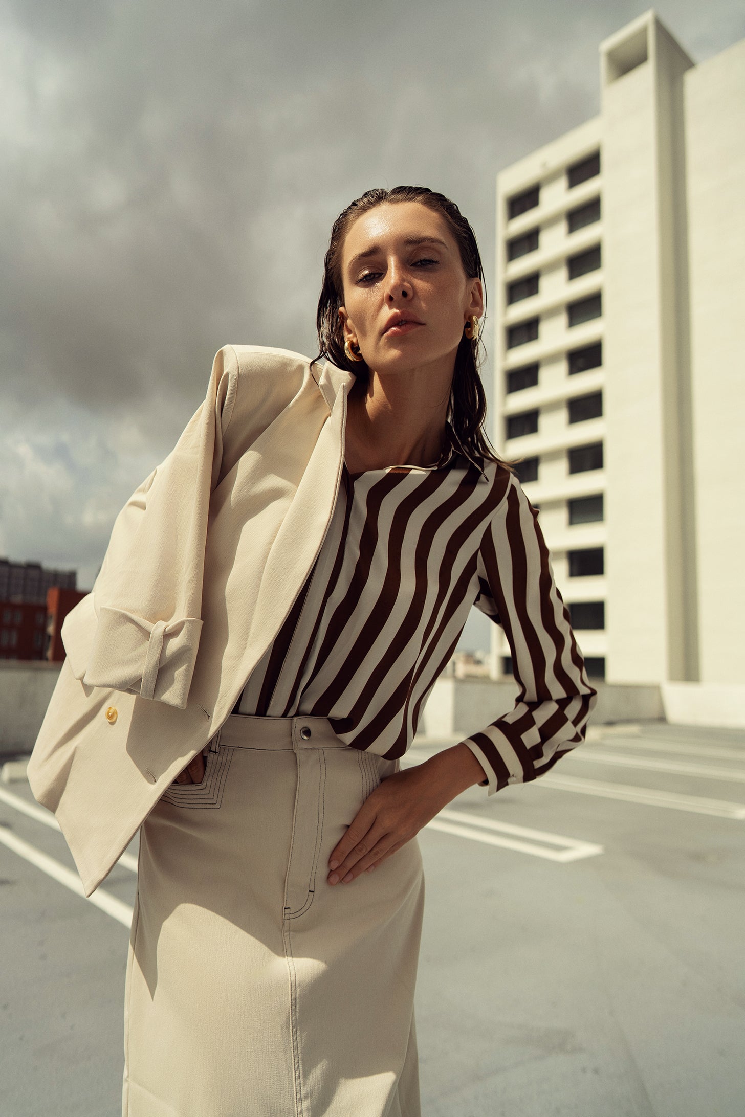 STRIPED  SILKY BLOUSE profile-nyc