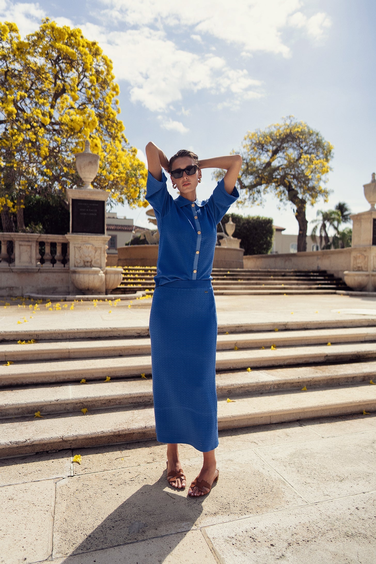 EYELET KNIT POLO profile-nyc
