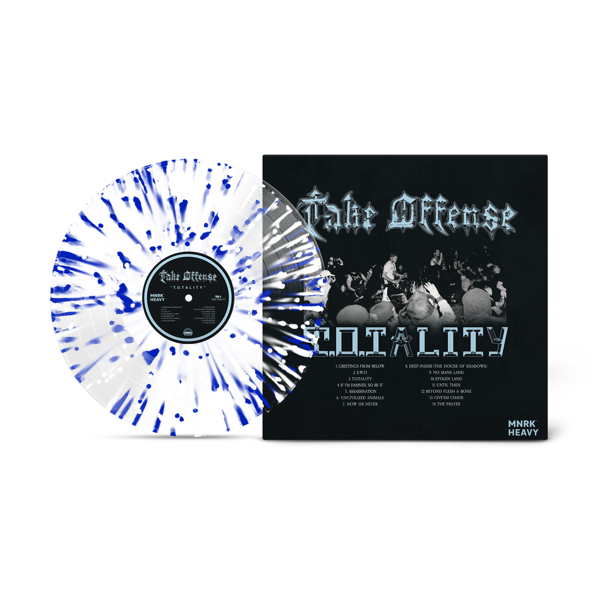 Take Offense - T.O.tality Clear Cobalt Splatter MNRK Heavy