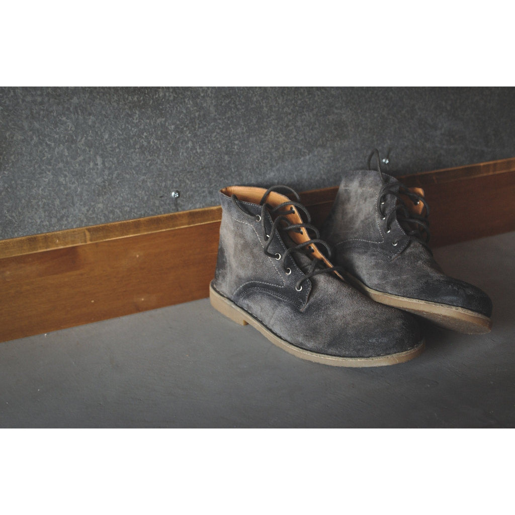 The Grover | Burnished Grey Suede Gentleman.Clothing