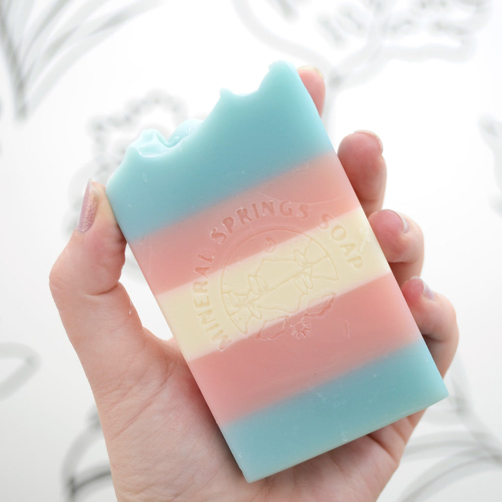 Trans Pride Frosted Lavender & Sage Handcrafted Soap Mineral Springs Soap