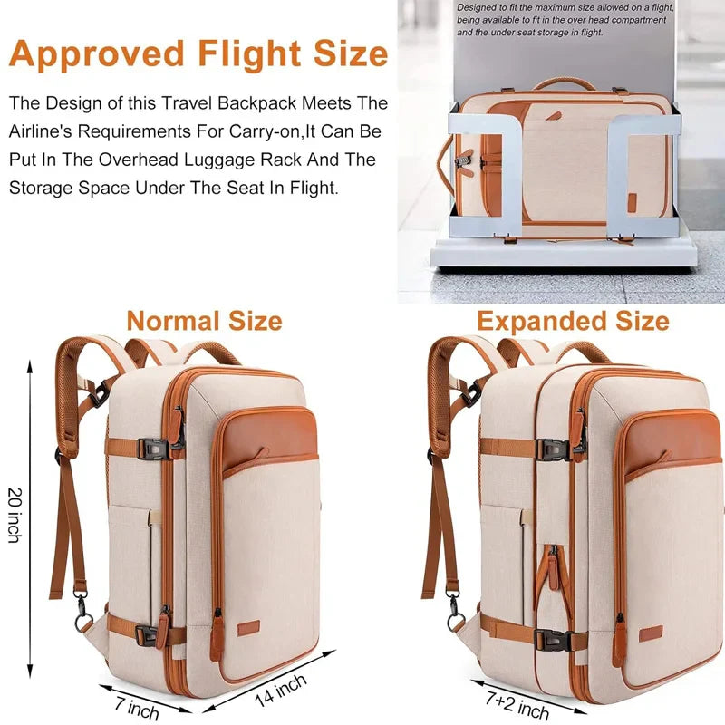 Travel Backpack, Large Carry on Backpack, 17 Inch Laptop Bag, Big Sturdy TSA-Friendly with USB Port College School Rucksack Bag, 7DAY'S