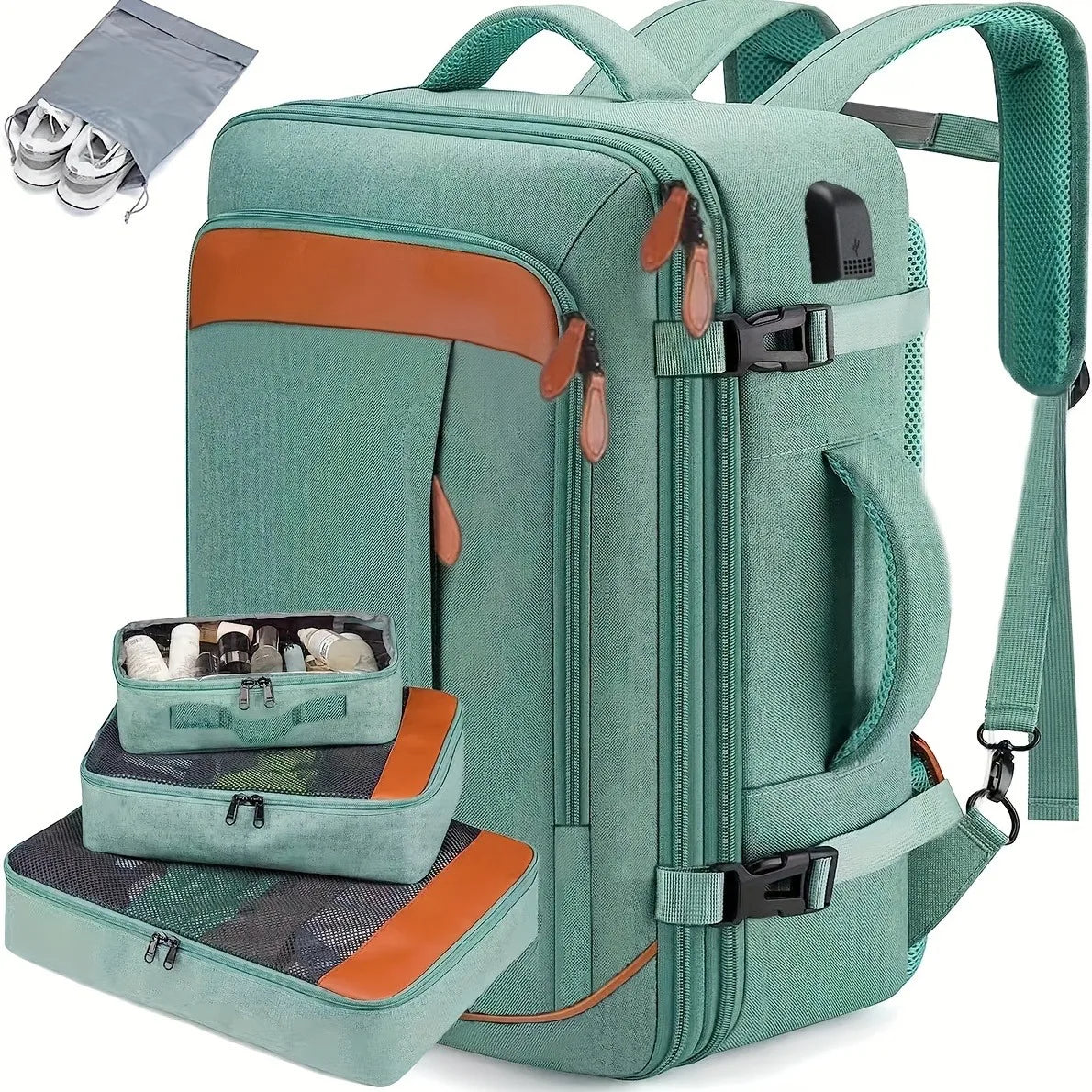 Travel Backpack, Large Carry on Backpack, 17 Inch Laptop Bag, Big Sturdy TSA-Friendly with USB Port College School Rucksack Bag, 7DAY'S