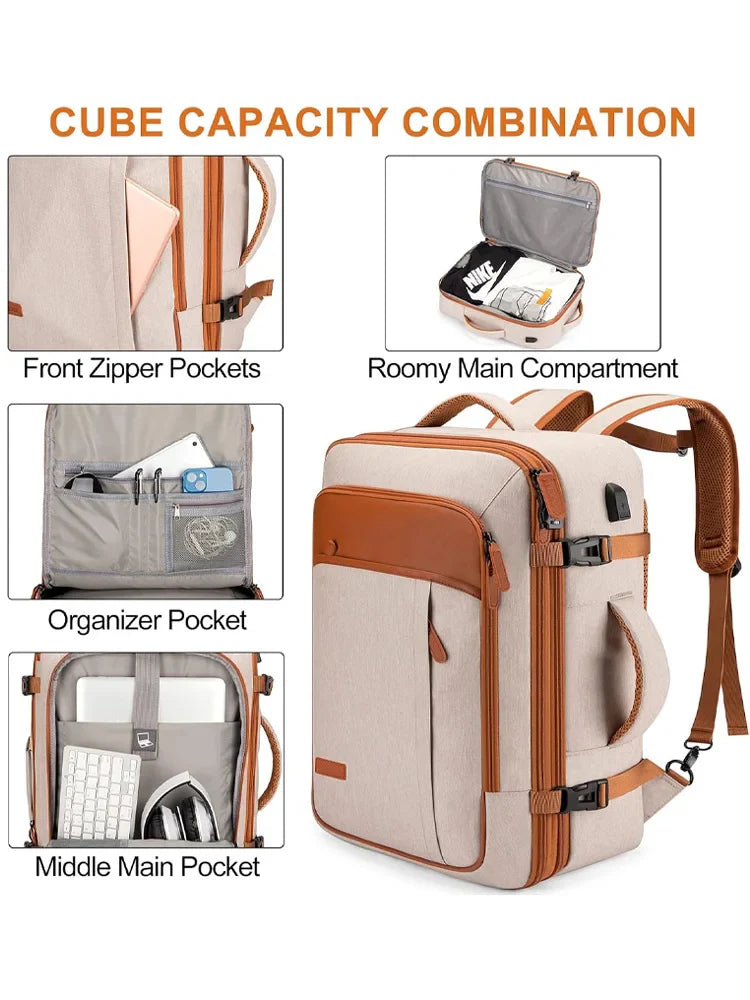 Travel Backpack, Large Carry on Backpack, 17 Inch Laptop Bag, Big Sturdy TSA-Friendly with USB Port College School Rucksack Bag, 7DAY'S