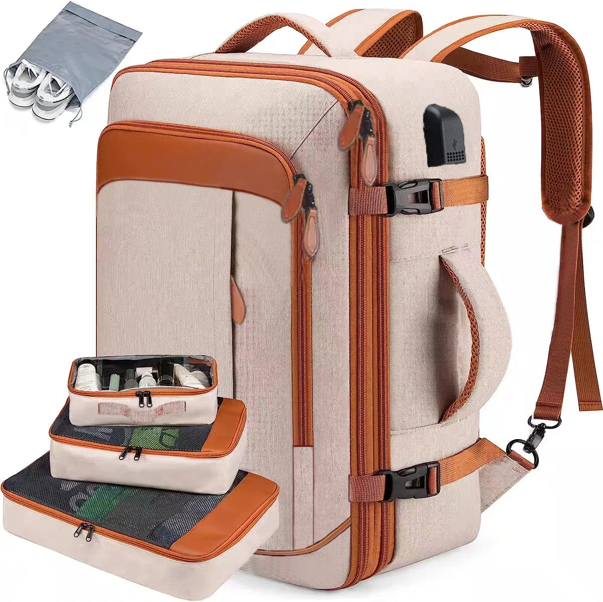 Travel Backpack, Large Carry on Backpack, 17 Inch Laptop Bag, Big Sturdy TSA-Friendly with USB Port College School Rucksack Bag, 7DAY'S