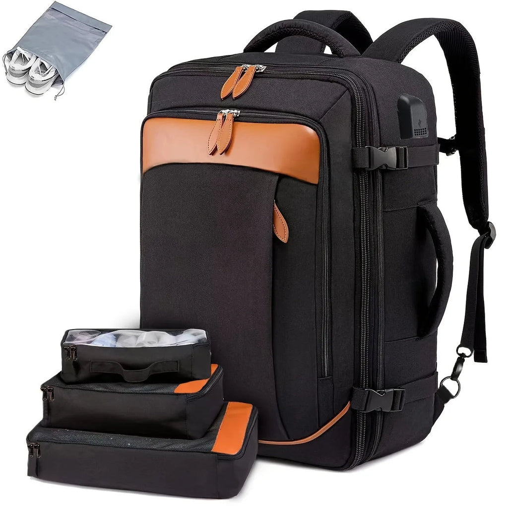 Travel Backpack, Large Carry on Backpack, 17 Inch Laptop Bag, Big Sturdy TSA-Friendly with USB Port College School Rucksack Bag, 7DAY'S