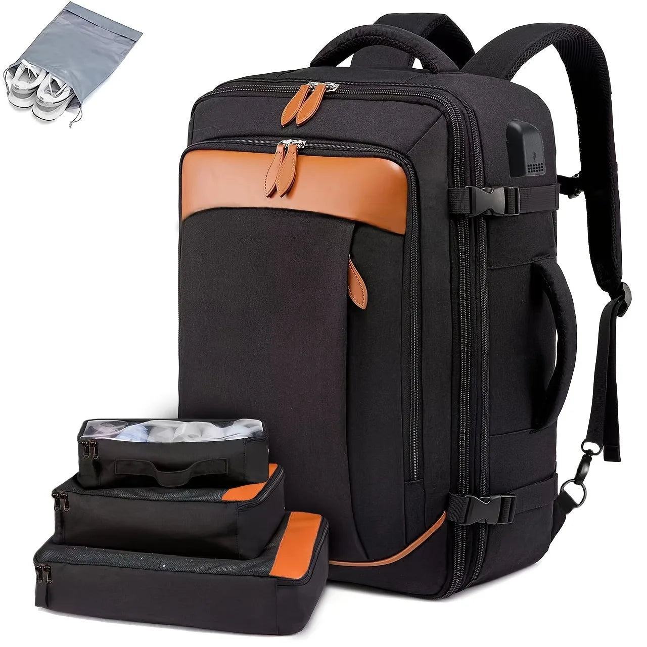 Travel Backpack, Large Carry on Backpack, 17 Inch Laptop Bag, Big Sturdy TSA-Friendly with USB Port College School Rucksack Bag, 7DAY'S