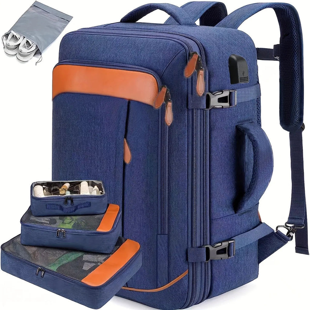 Travel Backpack, Large Carry on Backpack, 17 Inch Laptop Bag, Big Sturdy TSA-Friendly with USB Port College School Rucksack Bag, 7DAY'S