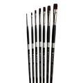 Trekell Crimson Taklon Complete Bright Brush Set - Long Handle Trekell Art Supplies