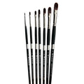 Trekell Crimson Taklon Complete Filbert Brush Set - Long Handle Trekell Art Supplies