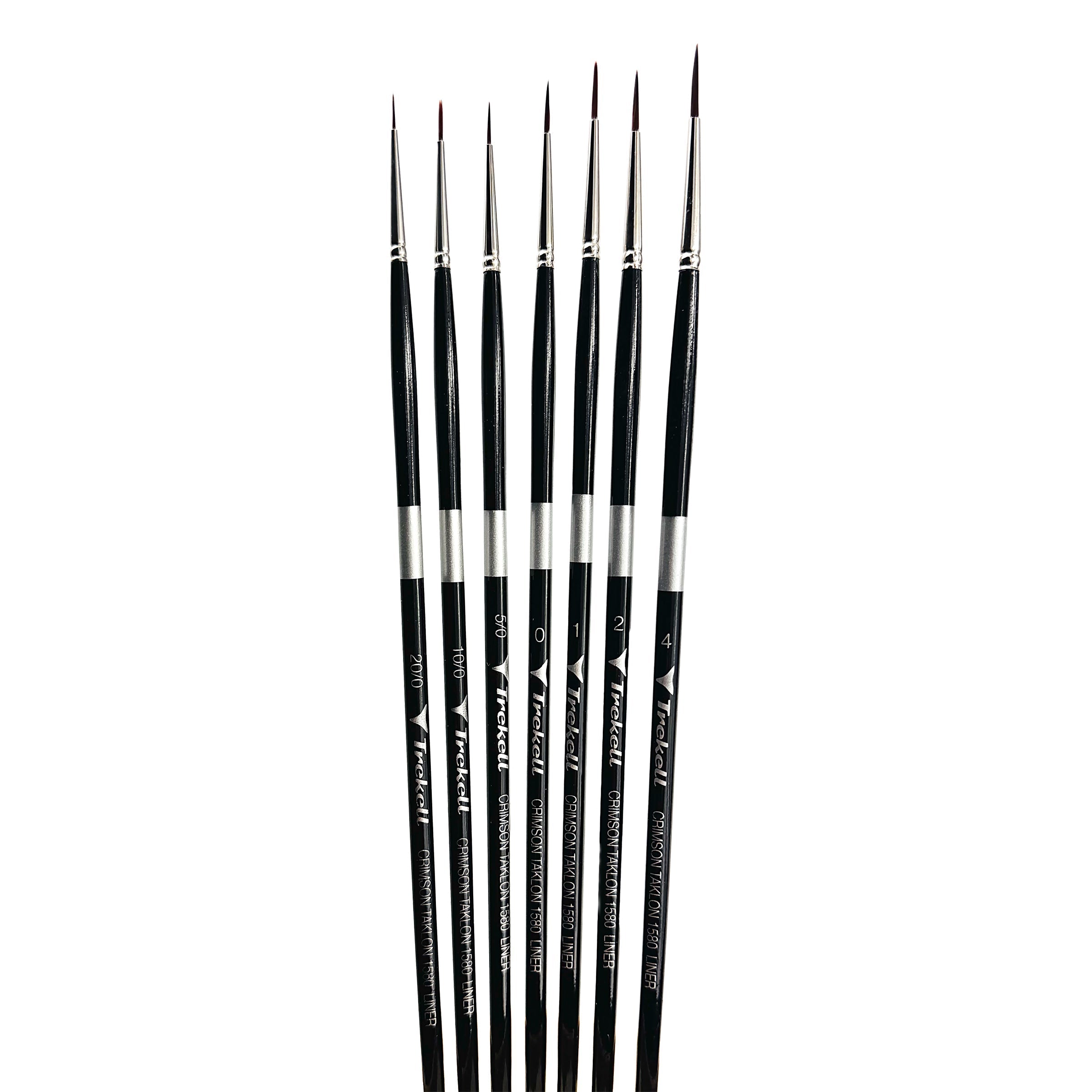 Trekell Crimson Taklon Complete Liner Brush Set - Long Handle Trekell Art Supplies