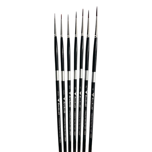 Trekell Crimson Taklon Complete Liner Brush Set - Long Handle Trekell Art Supplies