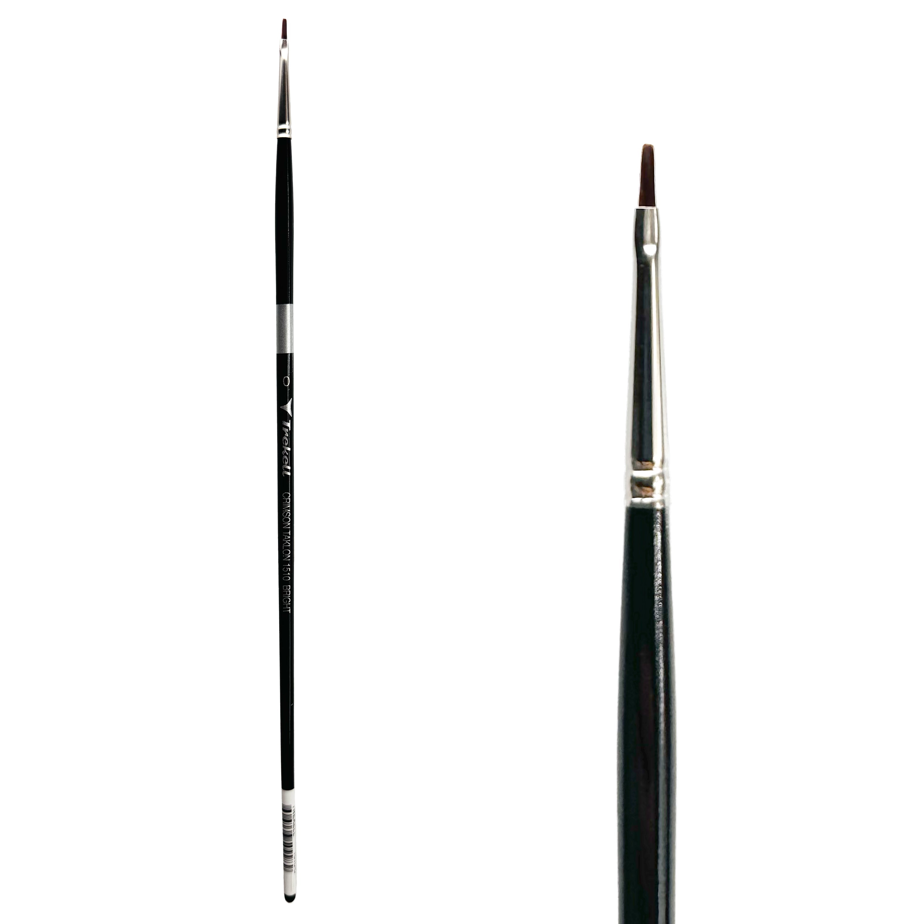 Trekell Crimson Taklon #0 Bright Brush - Long Handle Trekell Art Supplies