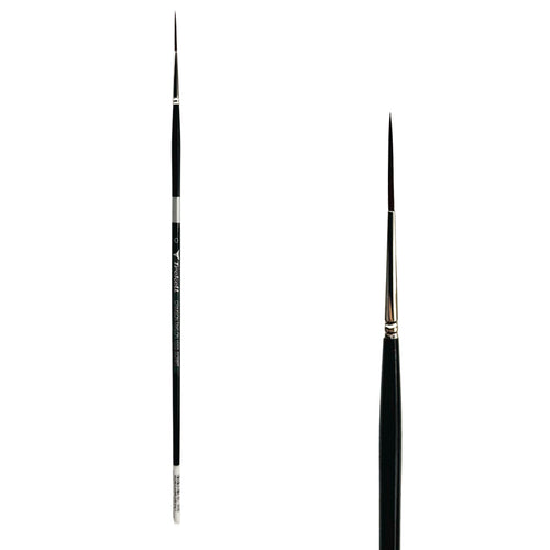 Trekell Crimson Taklon #0 Script/Rigger Brush - Long Handle Trekell Art Supplies