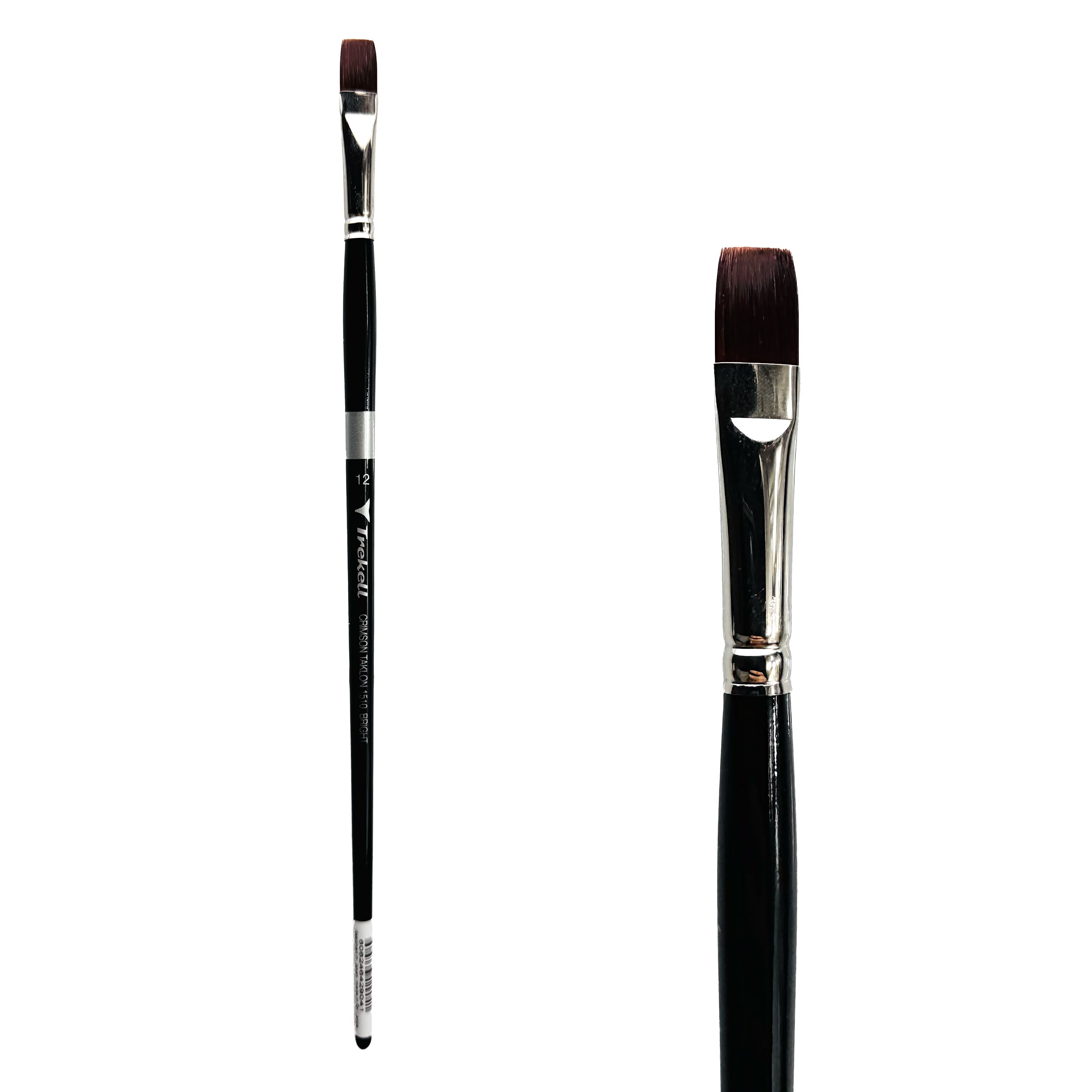 Trekell Crimson Taklon #12 Bright Brush - Long Handle Trekell Art Supplies