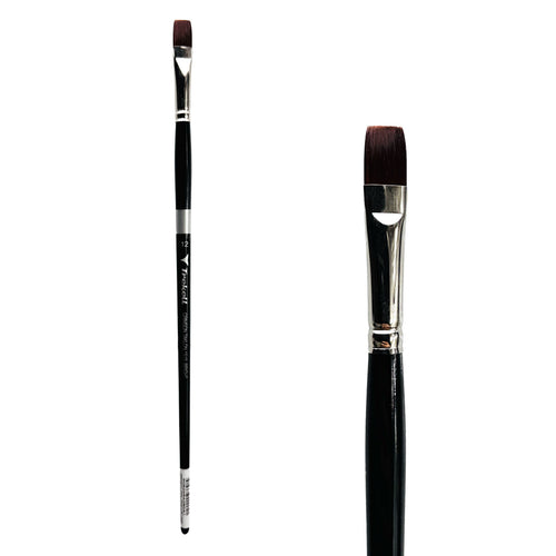 Trekell Crimson Taklon #12 Bright Brush - Long Handle Trekell Art Supplies