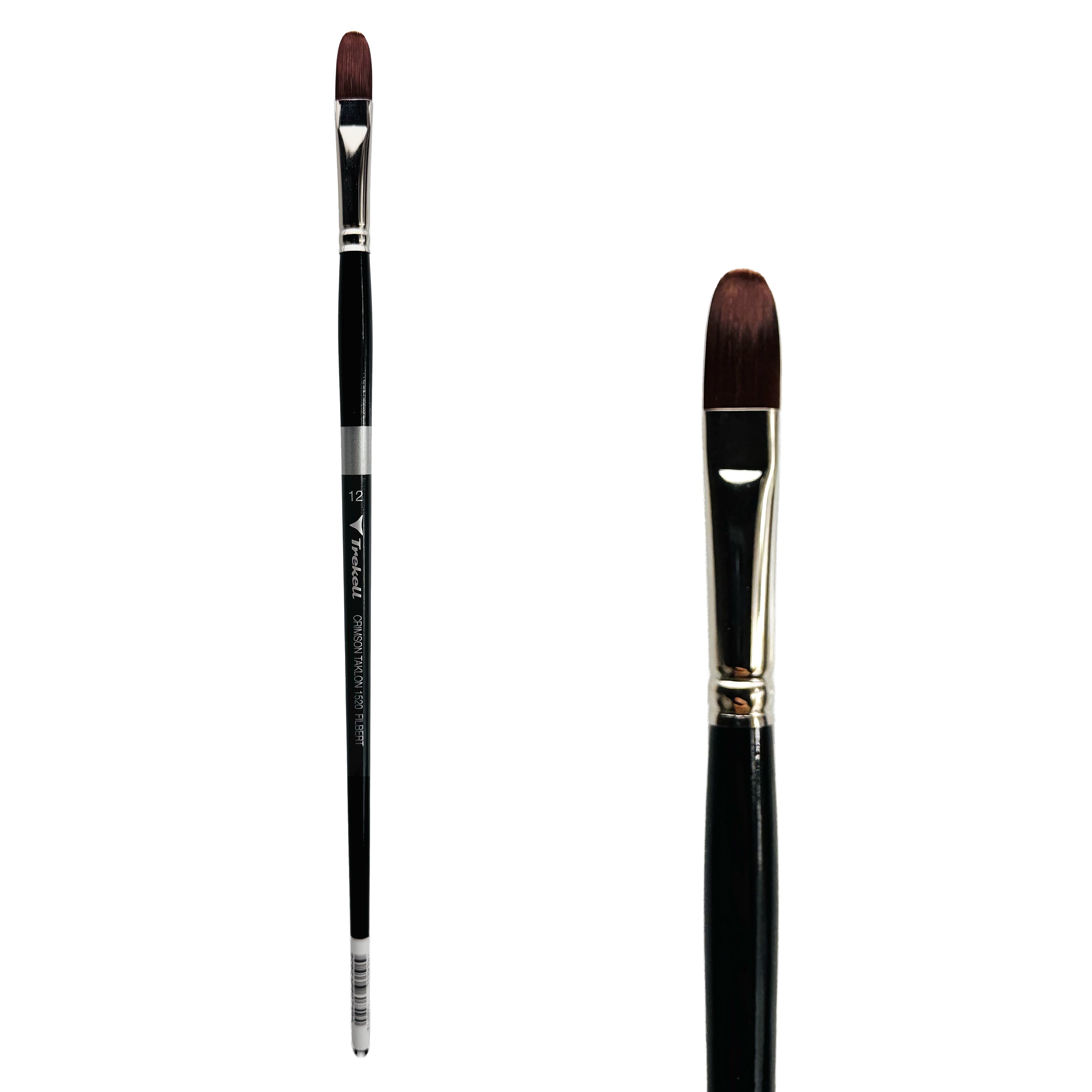 Trekell Crimson Taklon #12 Filbert Brush - Long Handle Trekell Art Supplies