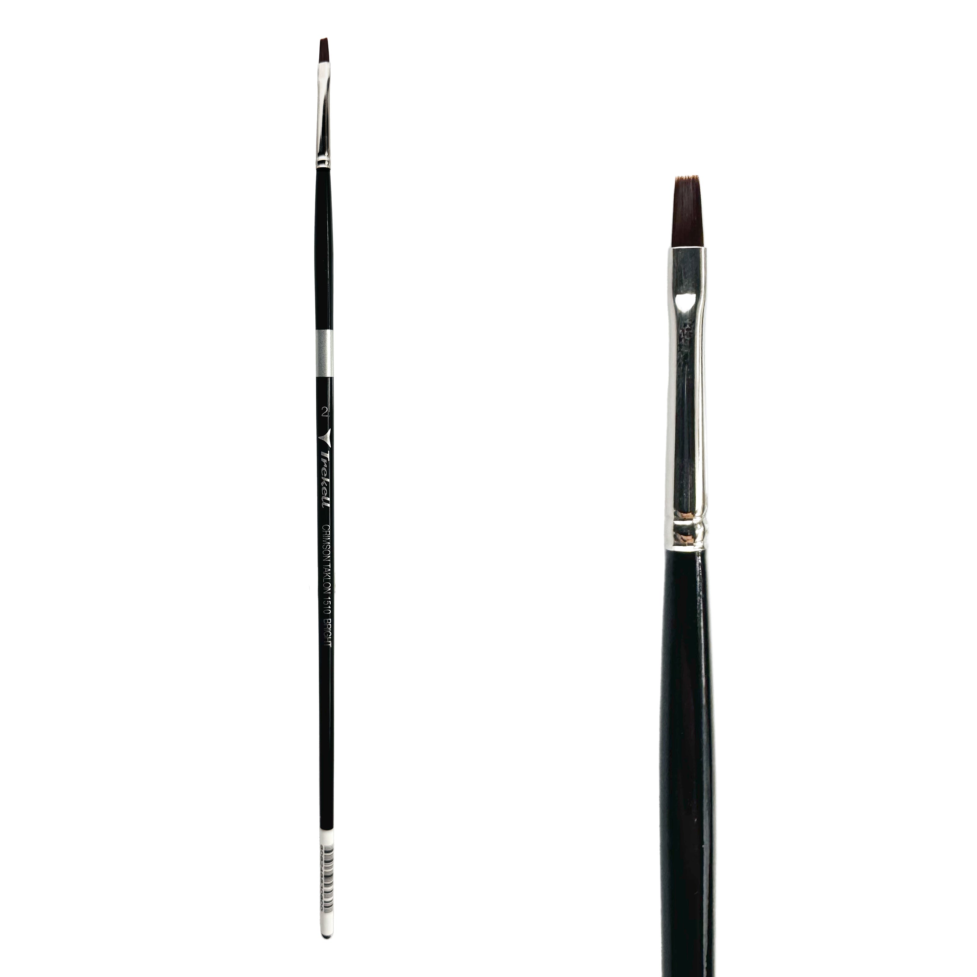 Trekell Crimson Taklon #2 Bright Brush - Long Handle Trekell Art Supplies