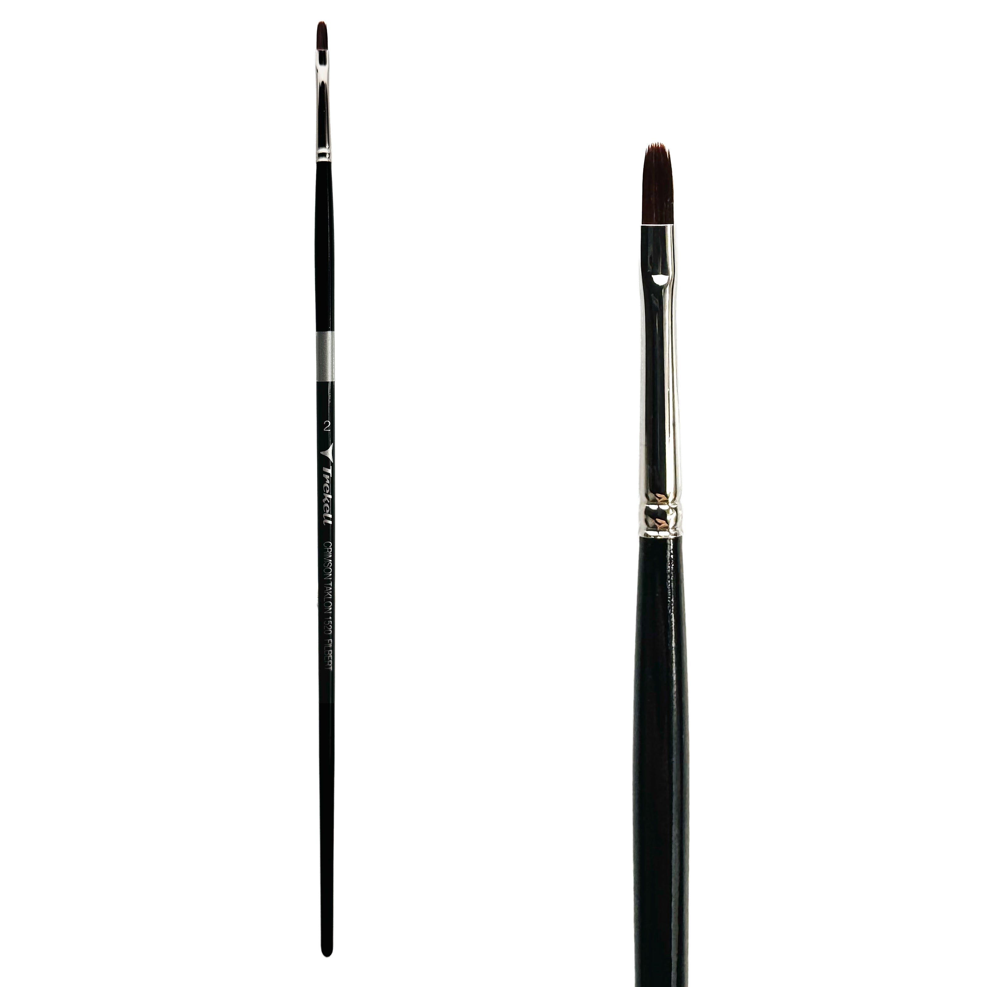 Trekell Crimson Taklon #2 Filbert Brush - Long Handle Trekell Art Supplies