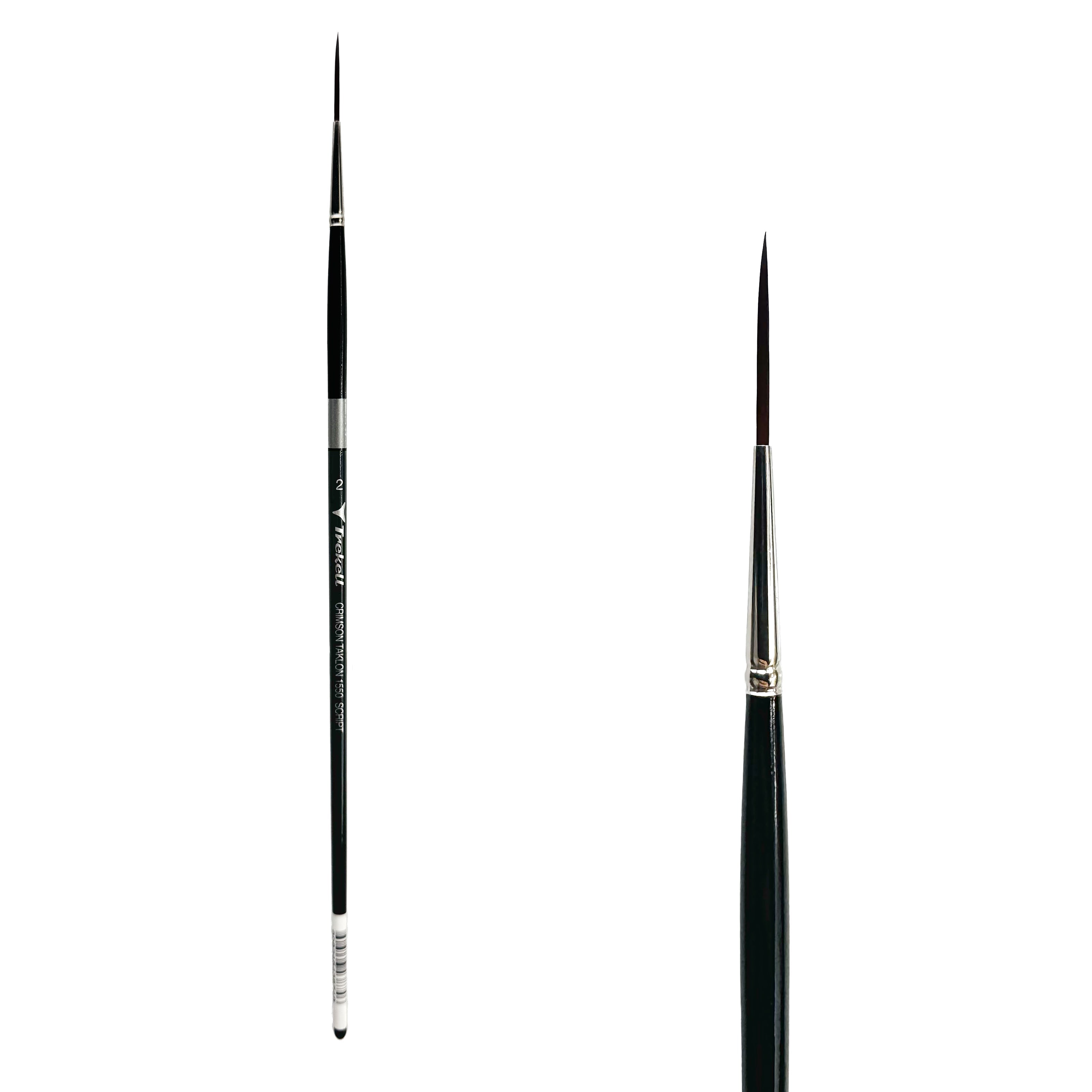 Trekell Crimson Taklon #2 Script/Rigger Brush - Long Handle Trekell Art Supplies