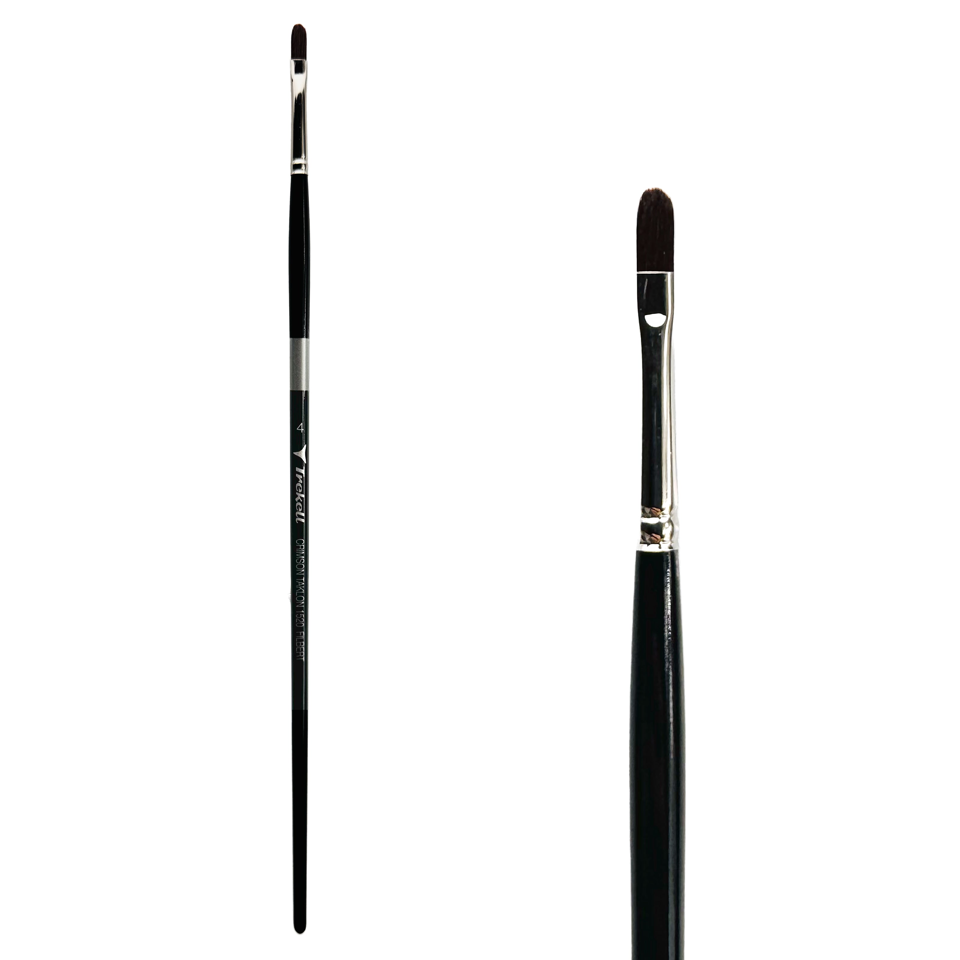 Trekell Crimson Taklon #4 Filbert Brush - Long Handle Trekell Art Supplies