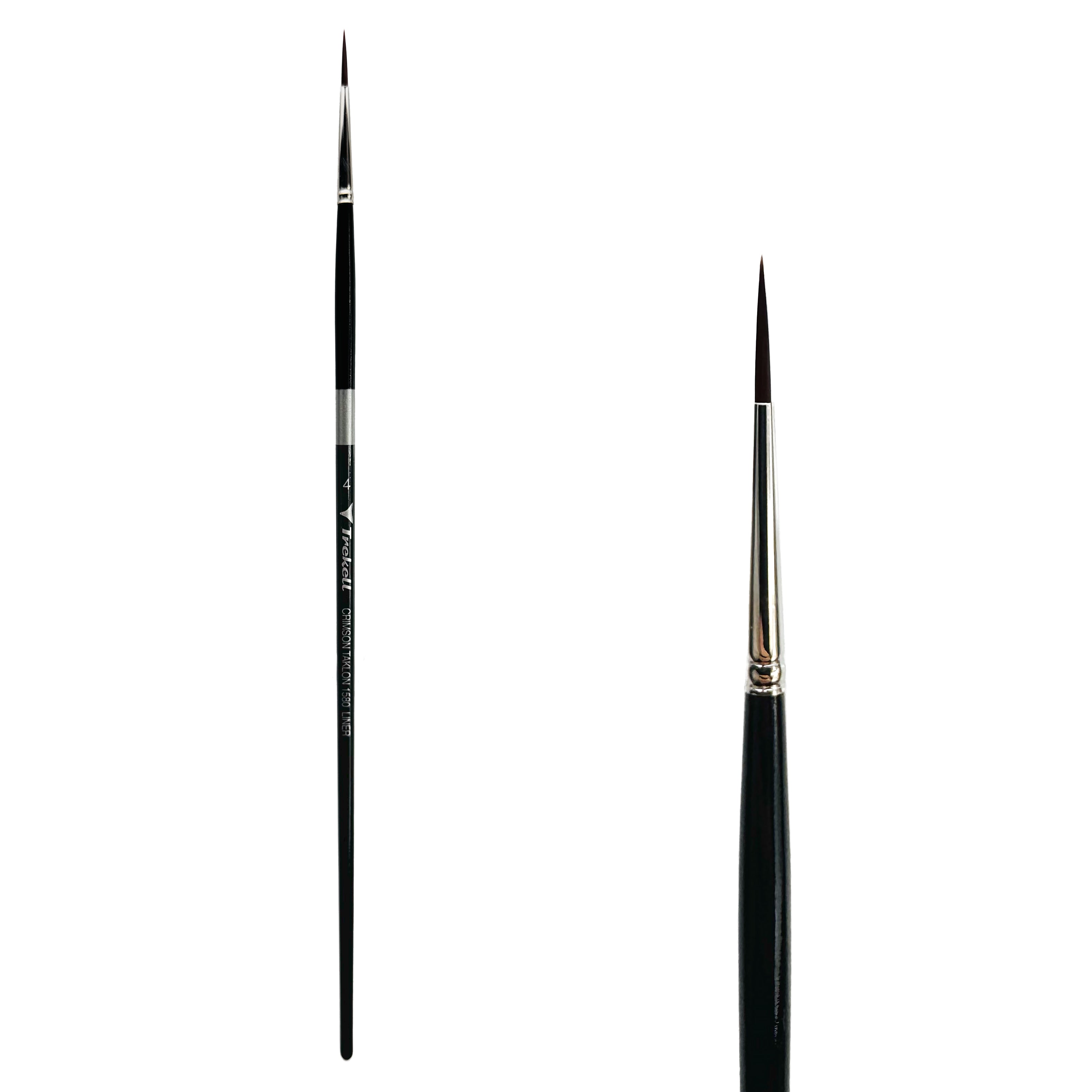 Trekell Crimson Taklon #4 Liner Brush - Long Handle Trekell Art Supplies
