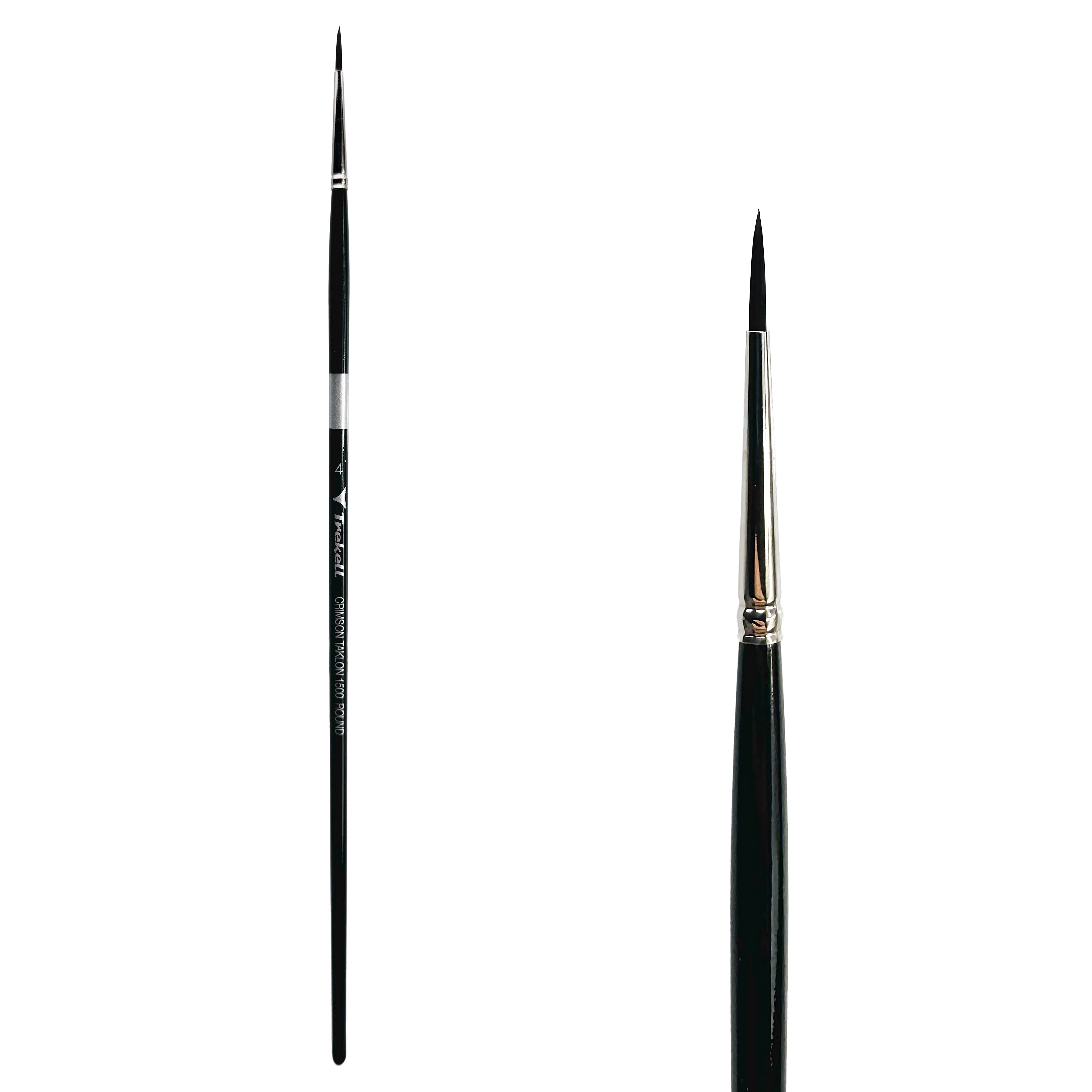 Trekell Crimson Taklon #4 Round Brush - Long Handle Trekell Art Supplies